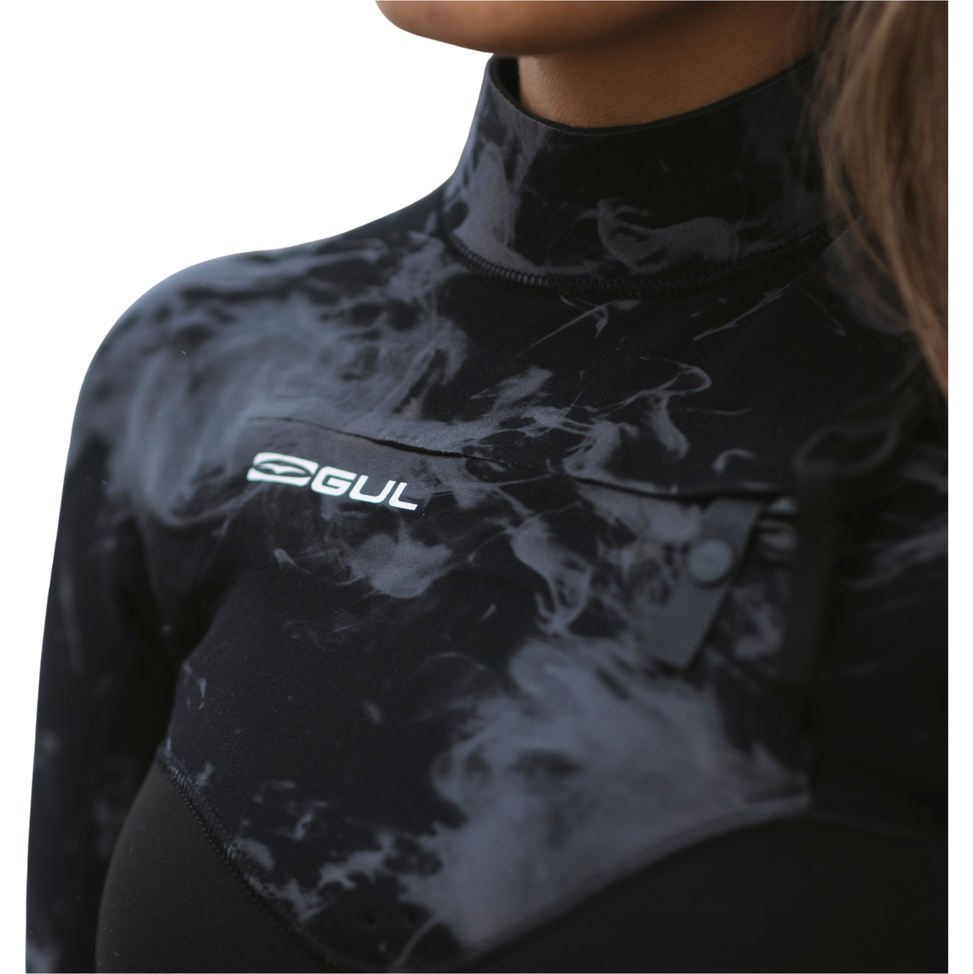 2026 Gul Junior Echo Natur 3/2mm Chest Zip Wetsuit EC1329-BKSM - Black / Smoke